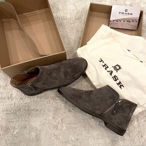 Trask Aubrey Gray Italian Suede Bootie NWB 7.5